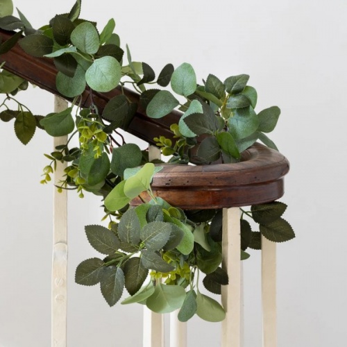 Eucalyptus & Rose Leaf Garland by Grand Illusions